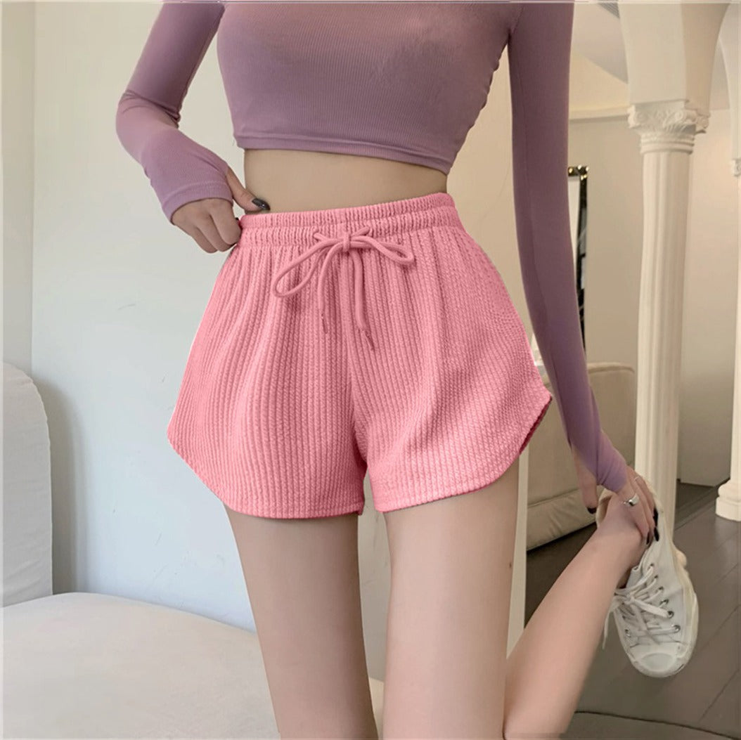 Solid Color Fashion Drawstring Shorts for Women