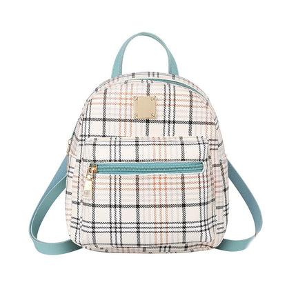 New Plaid Pattern Multifunction Backpack Bag for Women