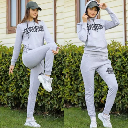 Solid Color Revolution Set Jumpsuit Hoodies for Women