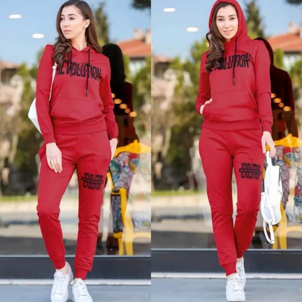 Solid Color Revolution Set Jumpsuit Hoodies for Women