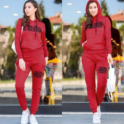 Solid Color Revolution Set Jumpsuit Hoodies for Women