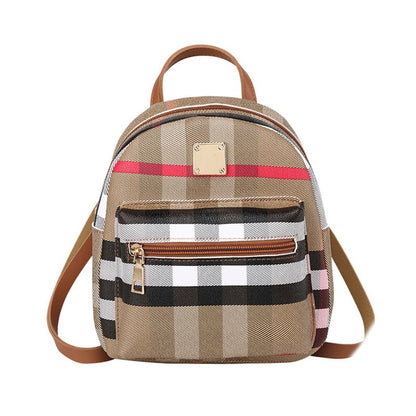 New Plaid Pattern Multifunction Backpack Bag for Women