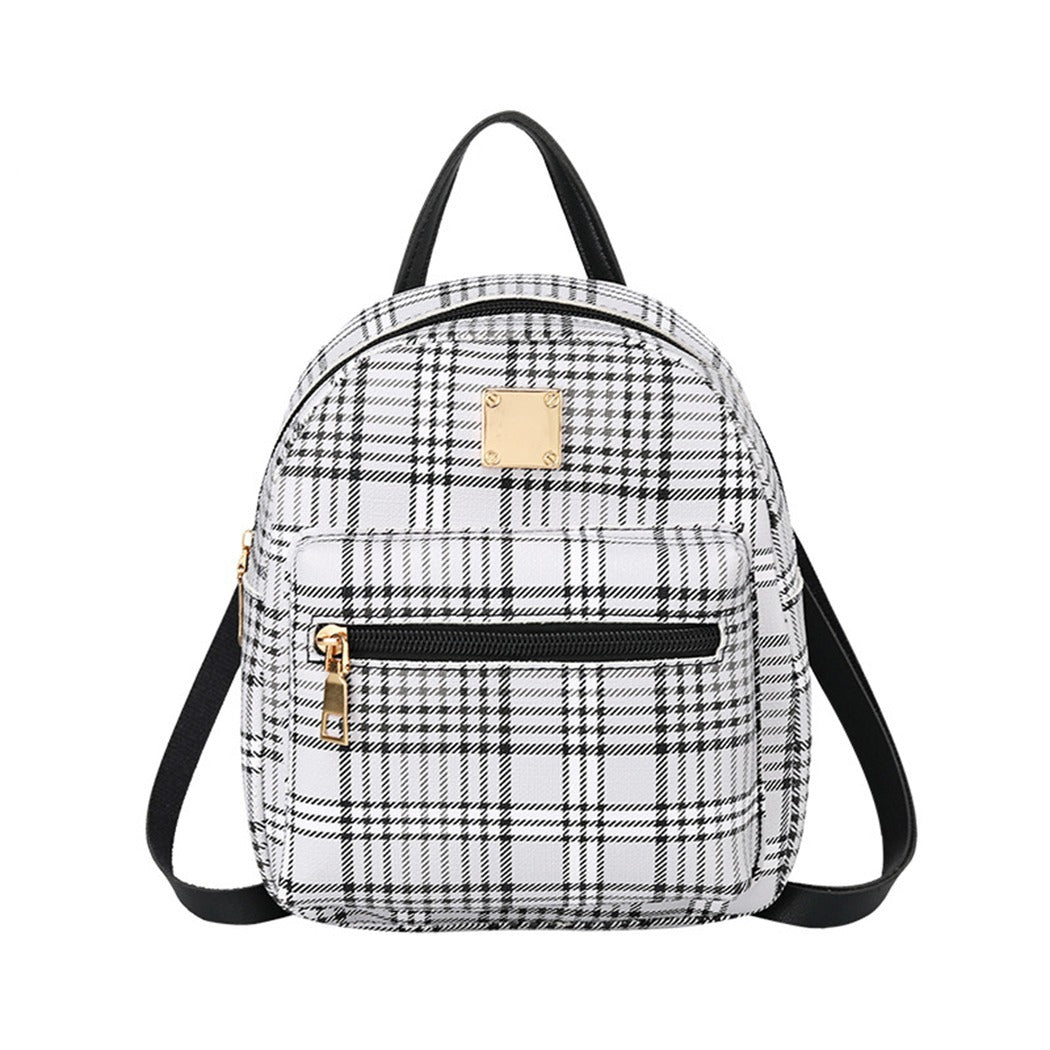 New Plaid Pattern Multifunction Backpack Bag for Women