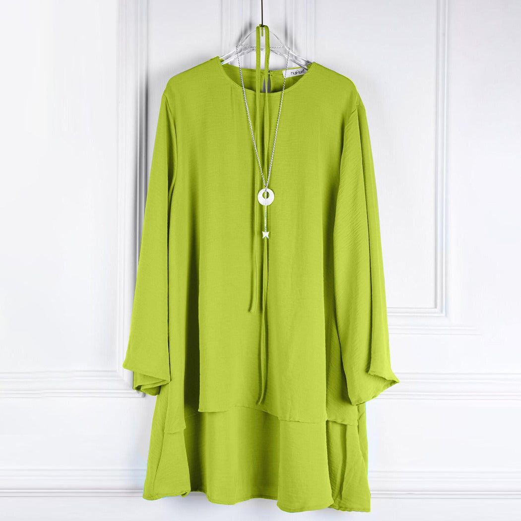 Solid Color A Line Casual Comfortable Long Sleeve Top for Women