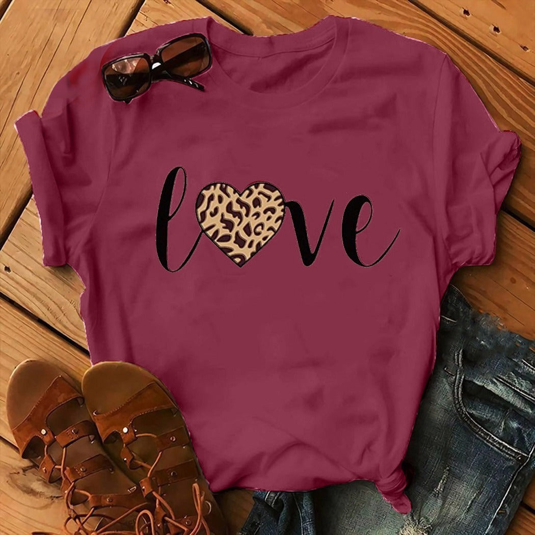 Latest Love Text & Graphic Printed T-Shirt for Women