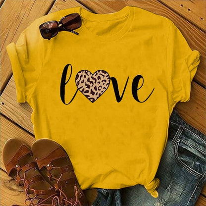 Latest Love Text & Graphic Printed T-Shirt for Women