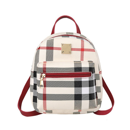 New Plaid Pattern Multifunction Backpack Bag for Women