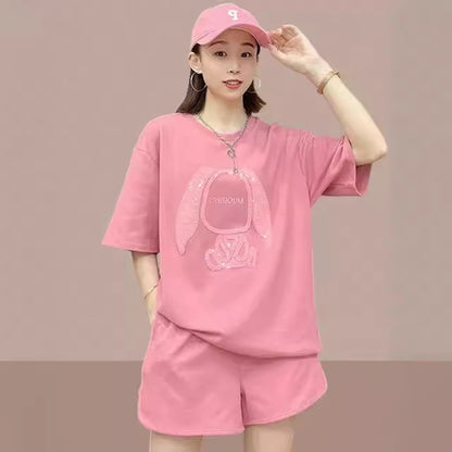 Latest Summer Fashion Solid Color Suitable Long Sleeve T-Shirt & Shorts