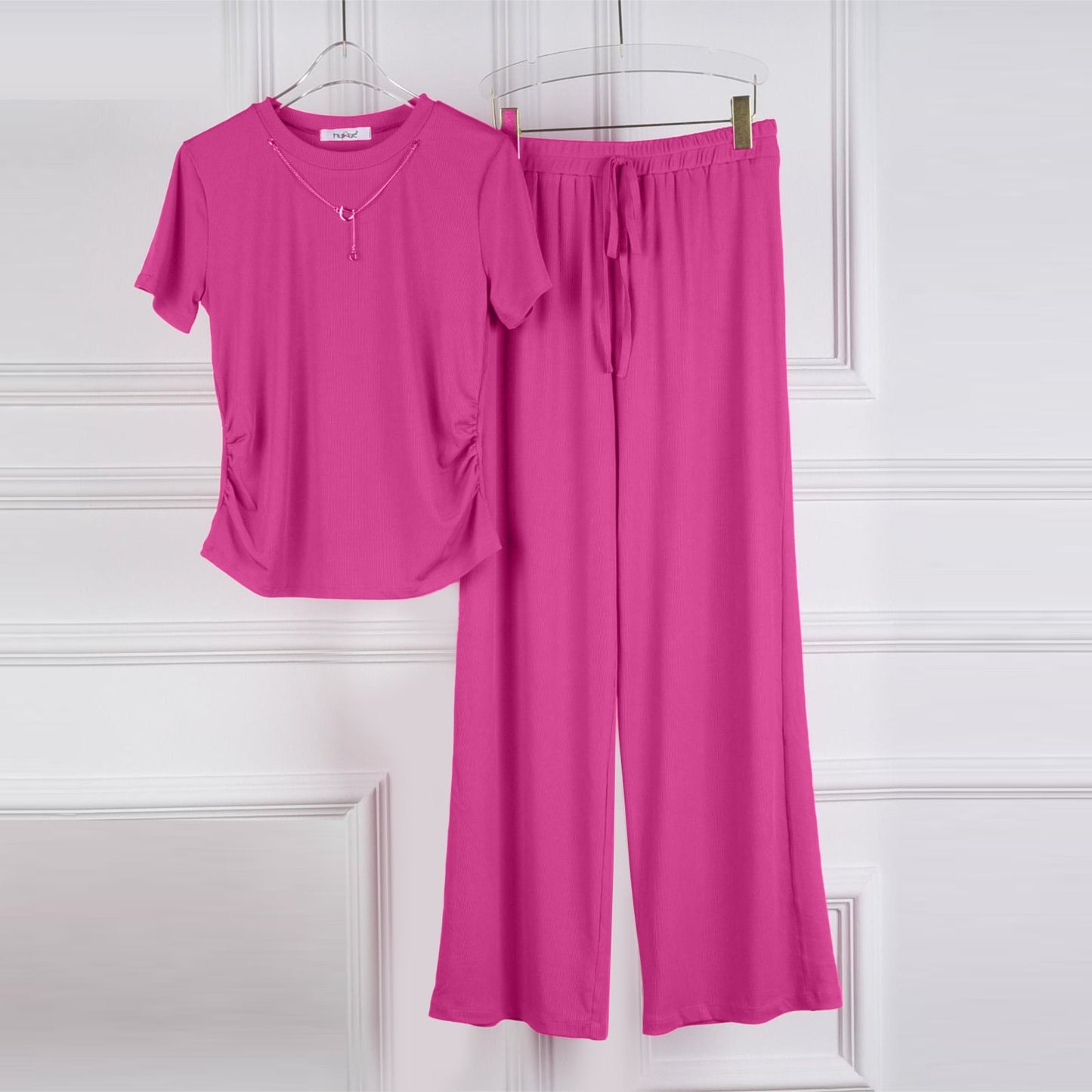 Ladies Latest Fashion Solid Color Pajama Set