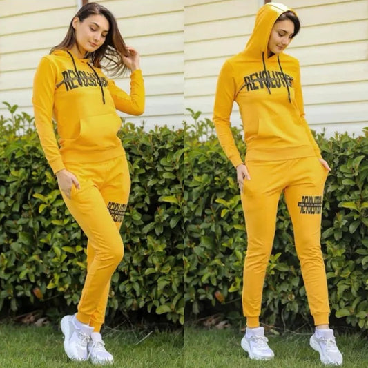 Solid Color Revolution Set Jumpsuit Hoodies for Women