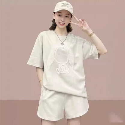 Latest Summer Fashion Solid Color Suitable Long Sleeve T-Shirt & Shorts