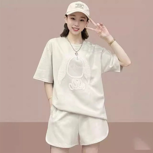 Latest Summer Fashion Solid Color Suitable Long Sleeve T-Shirt & Shorts